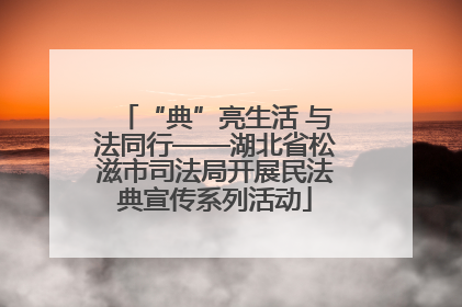 “典”亮生活 与法同行——湖北省松滋市司法局开展民法典宣传系列活动